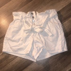 High waisted white shorts